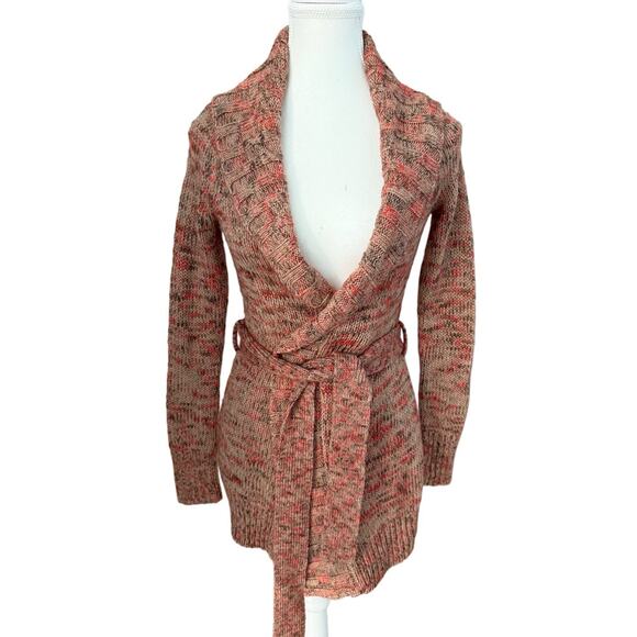 VTG Y2K 90s Wet Seal Knit Belted Cardigan Boho Grunge Cozy Layering Sweater XS - Picture 1 of 6